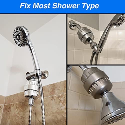 Brushed Nickel Shower Filter 15 Stages Shower Head Filter for Hard Water - Image 4