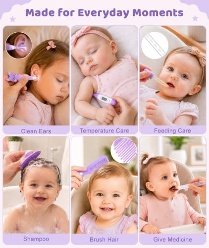 YASEW Baby Grooming Kit, Storage Bag, Newborn Essentials, Gift Ready Purple - Image 4