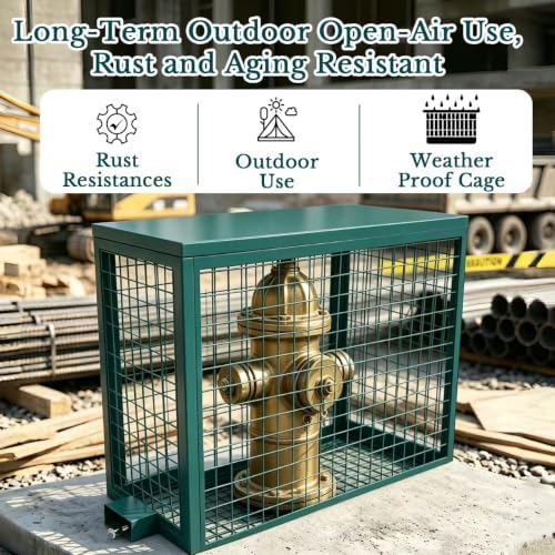 Backflow Security Cage, 30″ L x 14″ W x 26″ H Green Metal Backflow Preventer Enclosure, Backflow Cage Cover with Anchors for Pouring/Dry Concrete with 2 Stainless Steel Locks - Image 4