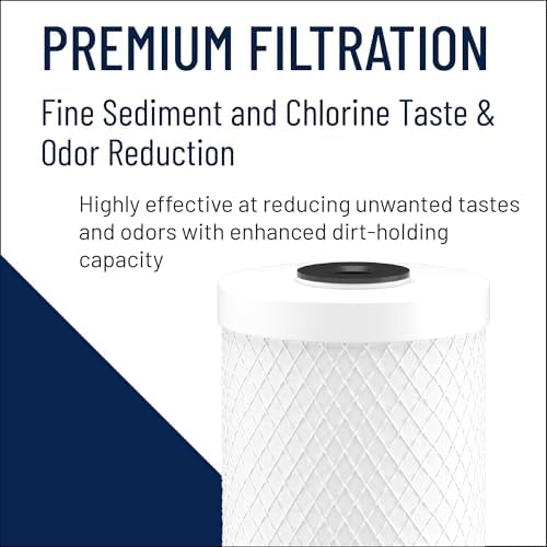 Pentair Pentek CBC-BB Big Blue Carbon Water Filter, Whole House Heavy Duty Carbon Block Replacement Cartridge with Bonded Powdered Activated Carbon (PAC) Filter, 10" x 4.5", 0.5 Micron, White - Image 5