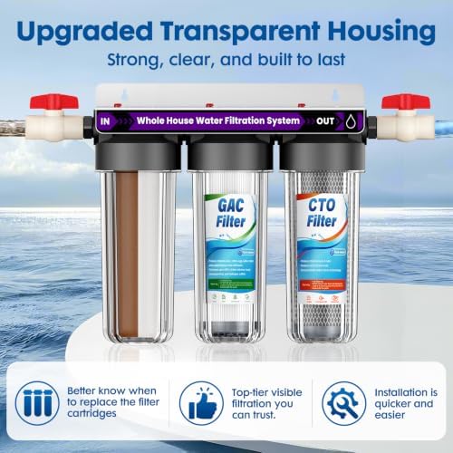 3-Stage Whole House Water Filtration System, 5 Filter Sets & 0.5 Micron - Image 6