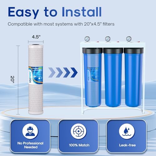 ICEPURE 20" x 4.5" Whole House CTO Coconut Shell Activated Carbon Water Filter & KDF Heavy Metal Removal Water Filter & Upgraded Coconut Shell Activated Carbon Lead Removal Water Filter - Image 7