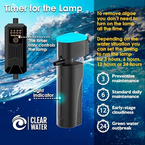 U - V Aquarium Filter for Green Water Cleaning with Aeration/Rainfall Modes - Image 6