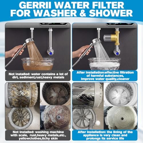 Gerrii 1 Pack Brass Washing Machine Water Filter Reusable, Gold - Image 4