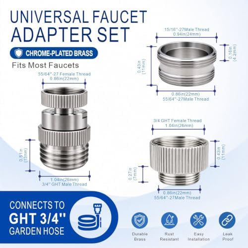 Sink Faucet Adapter with Aerator, Sink Faucet to Garden Hose Adapter - Image 2