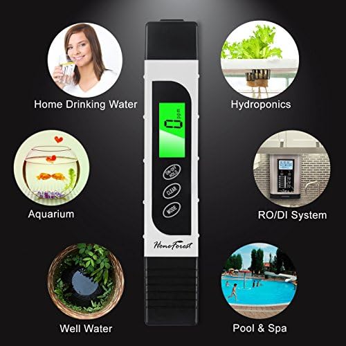 HoneForest TDS Meter, Digital Water Tester - Accurate and Reliable, Measures TDS, EC & Temperature (°F/°C), 0-9990ppm, Water Test Meter for Drinking Water, RO/DI System, Aquariums, etc​​ - Image 5
