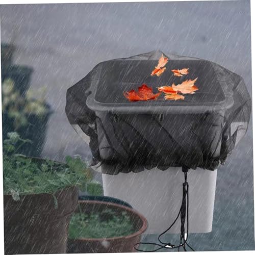 Mesh Cover for Rain Barrel 47 Inch Tear-Resistant Rain Barrel Cover Net with Drawstring Outdoor Butt Net to Keep Leaves and Debris Out Black - Image 5
