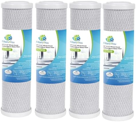 CFS Carbon Block Filters for GE GXWH04F, GXWH20F, GXWH20S, GXRM10, 4 Pack by CompleteFiltrationServices