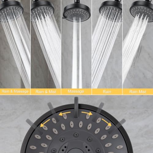 AISOSO High Pressure Rain Shower Head 2PCS 5 Modes 4.1" Oil Rubbed Bronze - Image 4