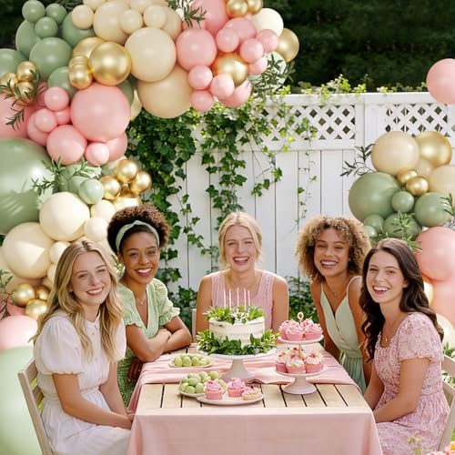 Pink and Green Gold Balloon Arch Kit for Baby Shower Birthday Decorations - Image 5