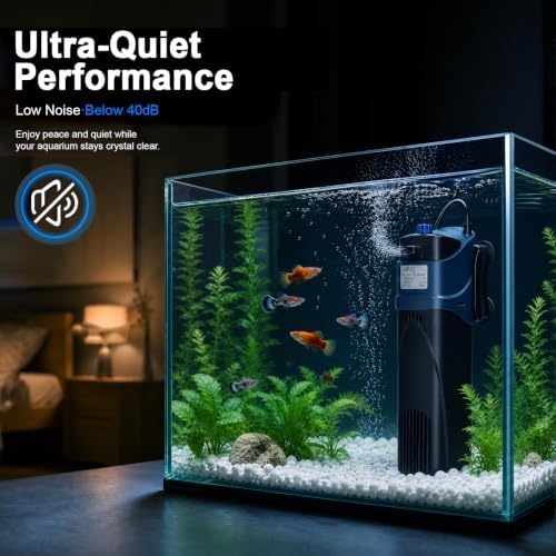 coospider-repta 132GPH Fish Tank Filter Aquarium Green Clean Submersible Machine, U-V for Aquarium for 10-60 Gal Tank - Image 4