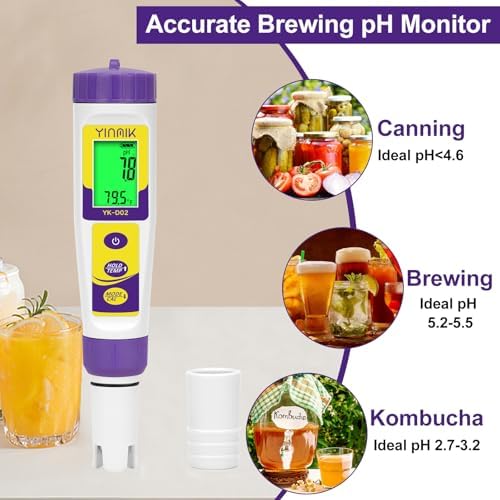 YINMIK Hydrogen Water Tester, 6 in 1 pH TDS H2 EC ORP Temp Meter for Water - Image 5