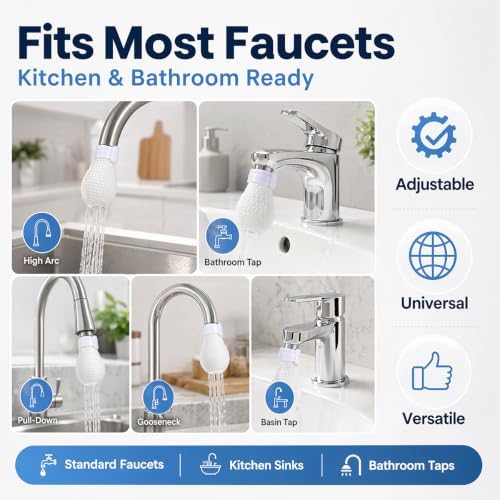 100PCS High Density Faucet Filter, Faucet Splash-Proof Cotton Bag Set, Universal Anti-Splash Water Filter with Sediment Barrier Layer, Fine Fiber Mesh, for All Types of Faucets - Image 5