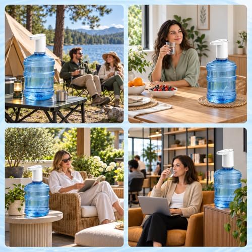 Water Pump for 5 Gallon jug, with 3 Modes ，One-Touch Electric Water Pump, USB-C Rechargeable, Compact and Portable for Home, Office and Camping - Image 7