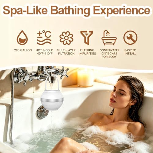 Bath Filter for Tub, 10-Stage Water Filtration System – Softens Hard Water, Removes Chlorine & Contaminants, Universal Fit for Any Bathtub Faucet, BPA Free, Portable for Travel & Home - Image 2