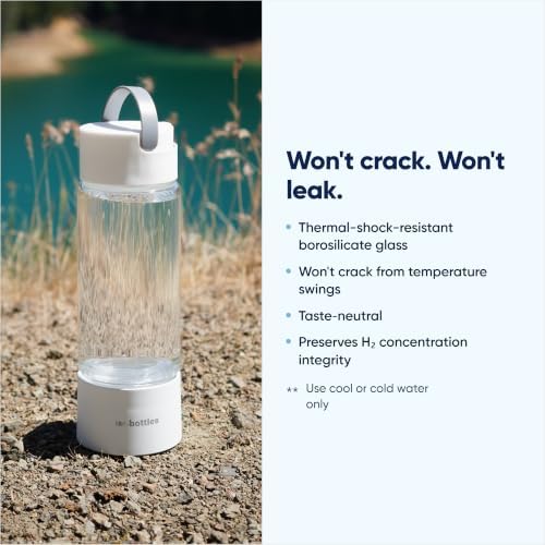 IonBottles Pro Hydrogen Ionizer Water Bottle Ion - 3.0 PPM - 14 oz Glass - Image 3