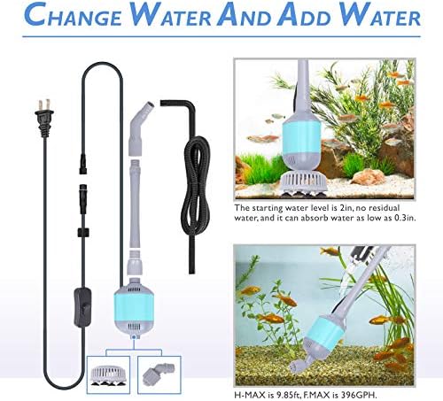 hygger 360GPH Electric Aquarium Gravel Cleaner, 5 in 1 Automatic Fish Tank Cleaning Tool Set Vacuum Water Changer Sand Washer Filter Siphon Adjustable Length 15W - Image 3