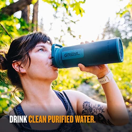 GRAYL UltraPress 16.9 oz Water Purifier & Filter Bottle, Forest Blue - Image 5