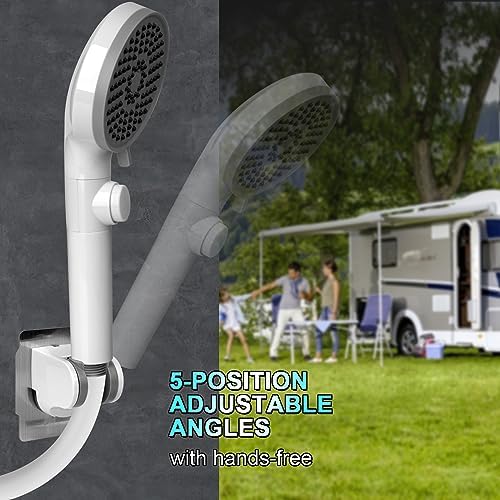 RV Shower Head with Hose, High Pressure 5 Mode Shower head Replacement, Showerheads for RV/Campers, Travel Trailer, Motorhome for Water Saving, Shower Head Holder and Hose, On Off Switch, White - Image 5