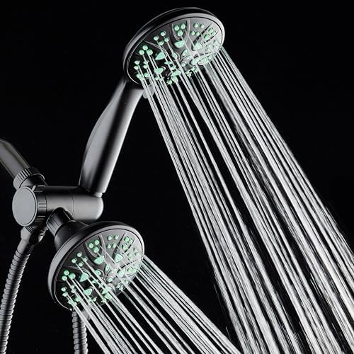AquaDance Antimicrobial/Anti-Clog High-Pressure 30-setting Dual Head Combination Shower with Microban Nozzle Protection From Growth of Mold, Mildew & Bacteria for a Healthier Shower – Coral Green - Image 7