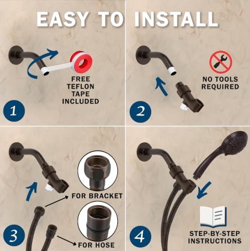Aqua Elegante Luxury Handheld Shower Kit - 2.5 GPM - Oil-Rubbed Bronze - Image 4
