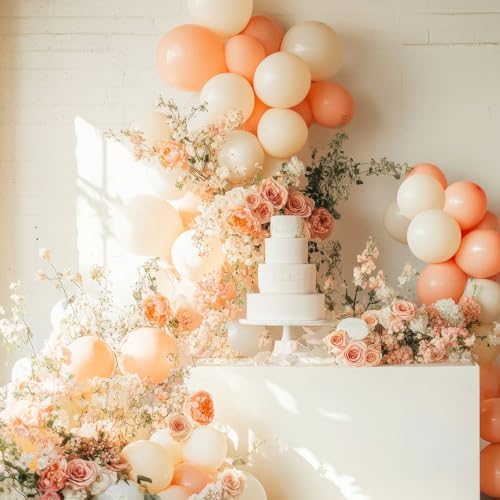 APLANET Ivory White Balloons Different Sizes 18 12 10 5 Inch, 150pcs Latex Cream Balloons for White Themed Birthday Wedding Baby Shower Party Grad Anniversary Decorations - Image 6