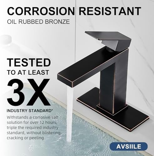 AVSIILE Oil Rubbed Bronze Bathroom Faucet, Single Hole Vanity Bath Faucet - Image 6