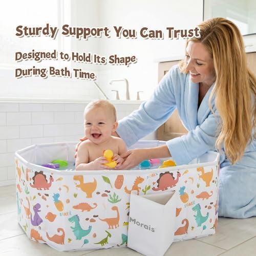 MORAIS Collapsible Baby Bathtub, Toddler Bathtub for Shower - Image 6