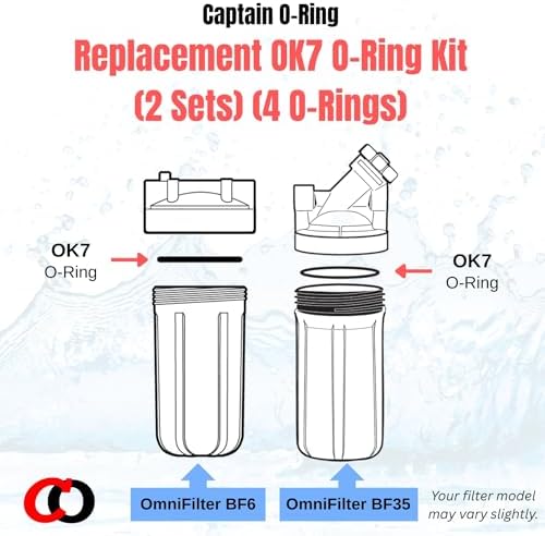 Captain O-Ring - OK7 Replacement O-Ring Kit for OmniFilter BF6, BF7, BF7a, BF35, BF36, BF36C, BF55, BF56, PB35, PB55 (2 Sets - 4 Total Orings, 2 Sizes) - Image 3