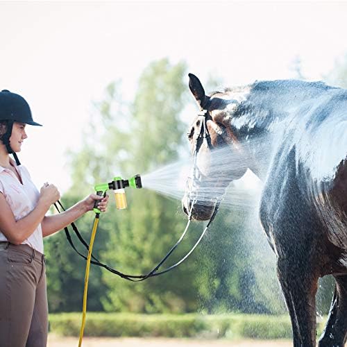 Weewooday Dog Washing Hose Attachment 8 Way Spray Pattern Garden Hose Nozzle with Soap Dispenser Dog Shampoo Hoses Attachment with Pet Bath Brush Pet Bathing and Garden Nozzle(Green) - Image 7