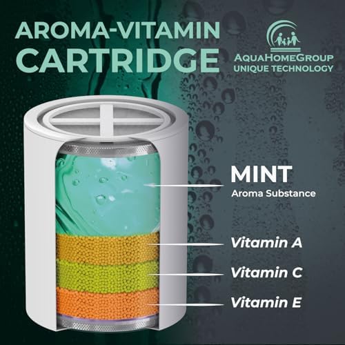 AquaHomeGroup Vitamin C E A Filter Cartridge, Mint Aroma, Reduces Chlorine - Image 2
