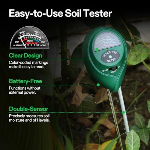 VIVOSUN Digital pH Meter, 3-in-1 TDS/EC/Temperature Meter, 3-in-1 Soil Moisture/pH/Light Tester Combo for Home, Garden and Hydroponics, Yellow-Blue-Green - Image 7