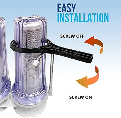 2 Stage Countertop Drinking Water Filtration System Removes Chlorine, Transparent Housing and Yearly Supply (2 extra) CTO & (3 extra) PP Sediment Cartridges 5 Micron, Meets NSF Standards & Regulations - Image 5