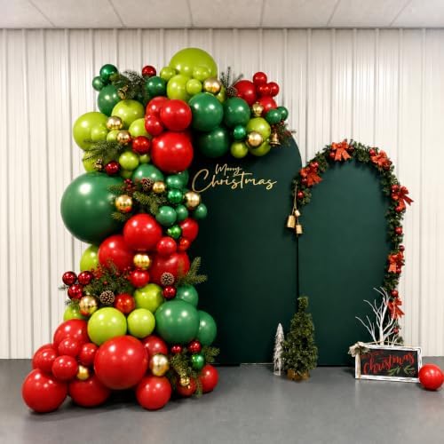 CROSSFINGERS Red and Green Balloon Arch kit for Christmas Party Decorations - Image 3