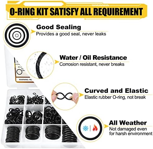 780PCS 18 Sizes Rubber O Ring Assortment Kit with 180° Pick & Hook Tool - Image 6