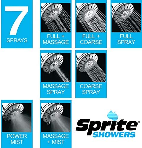 Sprite Showers Pure 7-Setting Filtered 1.75GPM Showerhead in Chrome (AE7E-CM-R) - Image 2