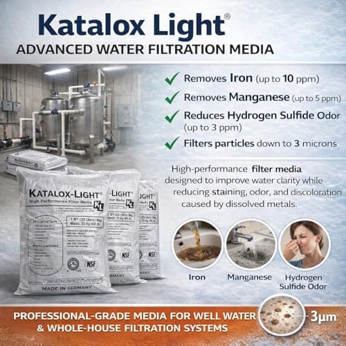 Katalox Light Filter Media 1.5 Cubic Foot (99 lb, 3 Pack) – High Capacity Iron, Manganese & Sulfur Removal – NSF Certified Water Filtration Media for Well & Commercial Systems - Image 2