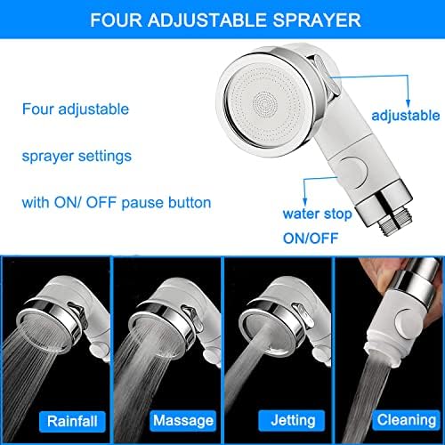 Sink Faucet Hose Shower Sprayer Attachment for Hair Washing&Pet Shower,Water Saving Aerator with 3-Way Diverter Valve for Bathroom Bathtub, Kitchen Faucet, Utility Laundry Tub(White) - Image 3