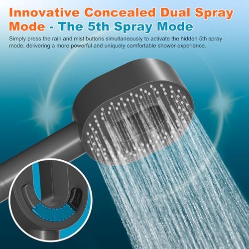 Hibbent Filtered Handheld Showerhead with 3 Filters, 5 Sprays Shower Head - Image 5