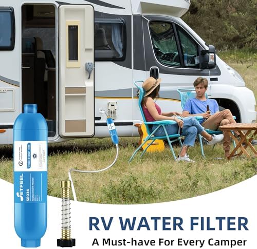 RV Inline Hose Water Filter, NSF Certified Camper Water Filter with Flexible Hose Protectors For RV Garden, Camping Essentials For Reduces Chlorine, Bad Taste, Odor In Drinking Water, 3 Pack SETFEEL - Image 2