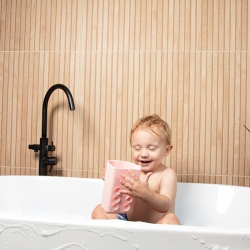 Rinzee® Baby Bath Rinse Cup with Suctions – Soft Silicone Shampoo Rinser for Kids – BPA‑Free, Drains Upside Down, Sticks to Tiles. Patent Pending - Image 3