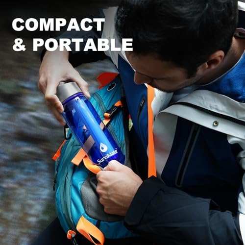 SurviMate Purified Water Bottle for Camping, Hiking, Backpacking and Travel, BPA Free with 5-Stage Intergrated Filter Straw - Image 6