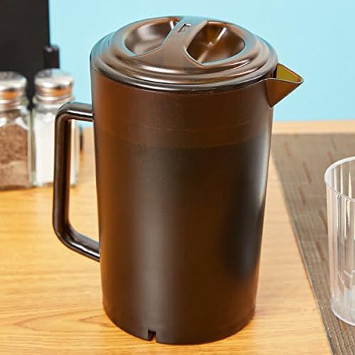 G.E.T. P-3064-1-A-EC BPA-Free Shatterproof Plastic Ice Tea Pitcher with Lid, 2 Quart, Amber, 64 Ounces (Pack of 12) - Image 3