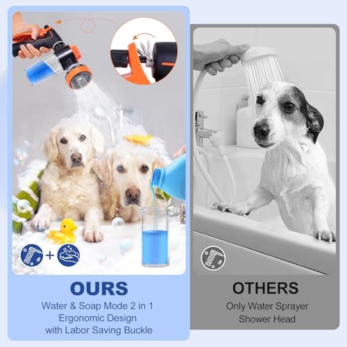 Dog Washing Hose Attachment with Dog Towels for Drying Dogs Large, Bathtub Faucet Sprayer Attachment with Long Hose, Pup Sprayer for Tub Faucet, Indoor Dog Wash Shower Attachment - Image 5