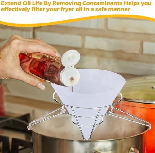 Tandefio 16 Pcs Maple Syrup Filter Set 1 Maple Syrup Filter 15 Cloth Filter Cones Deep Fryer Oil Filter Stand Non Woven Filter Cone Cooking Oil Filter for Maple Syrup Making and Oil - Image 4