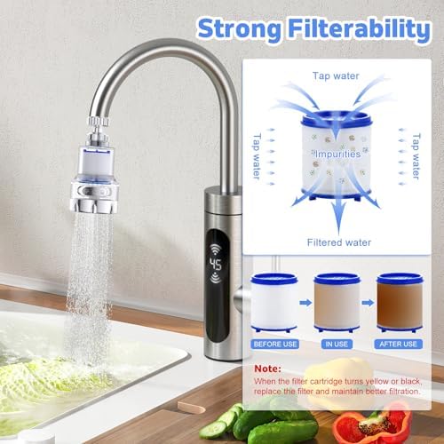 3 Pack Sink Water Filter Faucet, 360 ° Rotating Faucet Filter for Bathroom & Kitchen Sink, 3 Modes Bathroom Faucet Filter Removes Chlorine Fluoride Heavy Metals Hard Water for Home Kitchen & Bathroom - Image 3