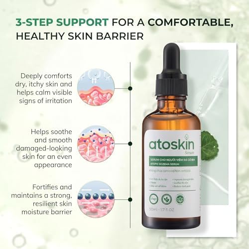 Atoskin Serum (3 Pack) - Intensive Relief for Eczema-Prone, Psoriasis, Dry & Itchy Skin with Biosaccharide Gum-1 & RicoBio JA7 Fragrance-Free, Steroid-Free, 5.1 fl oz Total - Image 6