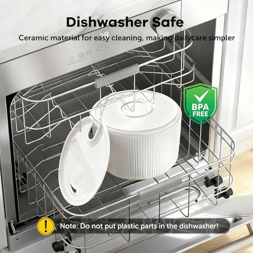 Upgrade 2.2L/78oz Ceramic Cat Fountain, Automatic Ceramic Water Fountain for Cats, Pet Water Fountain with Ultra-Quiet Pump (White) - Image 5