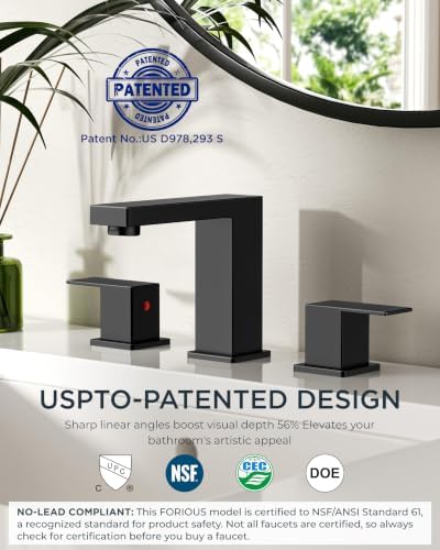 FORIOUS 2 Pack 8 in Widespread Bathroom Faucet Matte Black 3 Hole Wholesale - Image 3