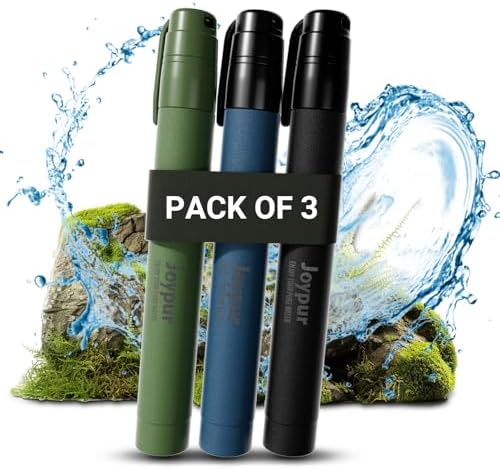 Portable Water Filter Straw Survival, Essential Camping & Hiking Gear, Water Purification Straw for Travel, Biking and Emergency Preparedness by Joypur